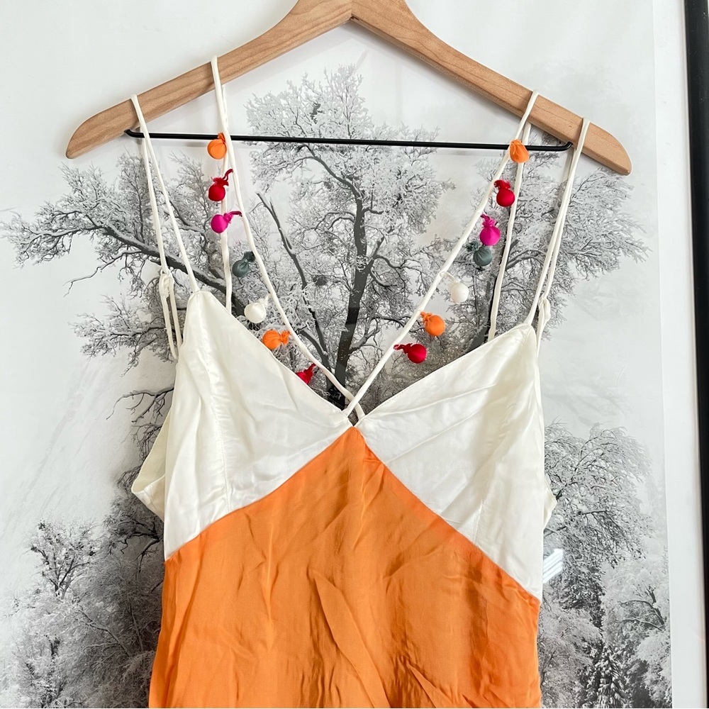 Anthropologie Rainbow Tiered Maxi Dress V Neck Colorful Small NWT - Picture 9 of 16
